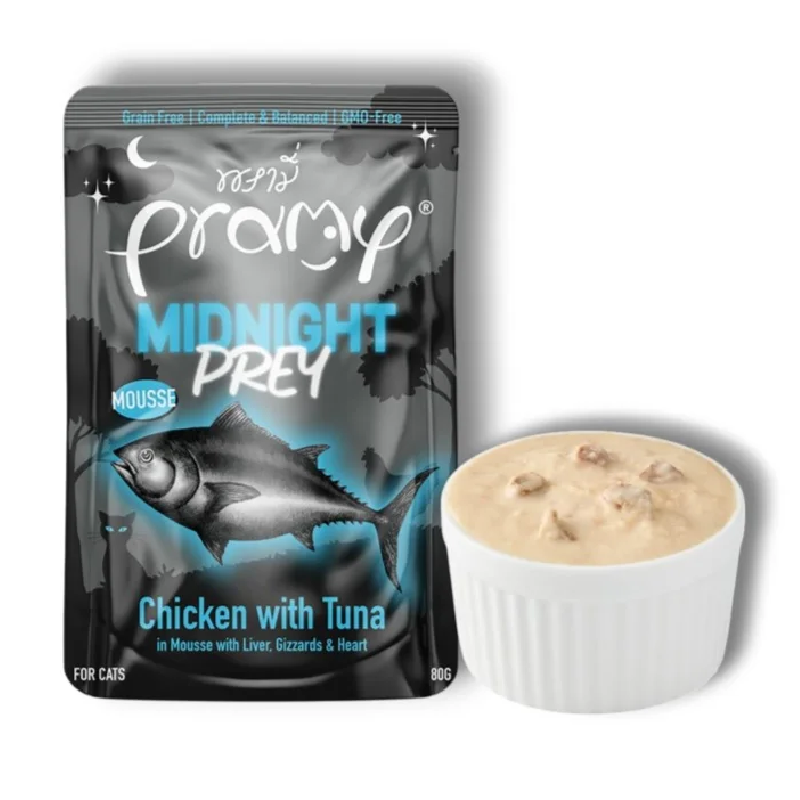 Pramy Midnight Prey Chicken with Tuna in Broth 80g