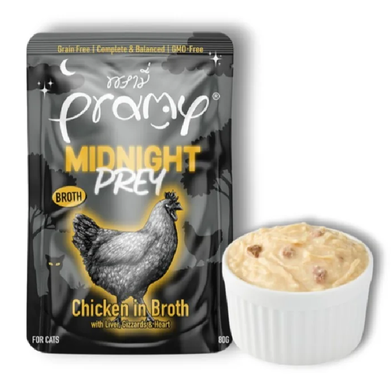 Pramy Midnight Prey Chicken in Broth 80g