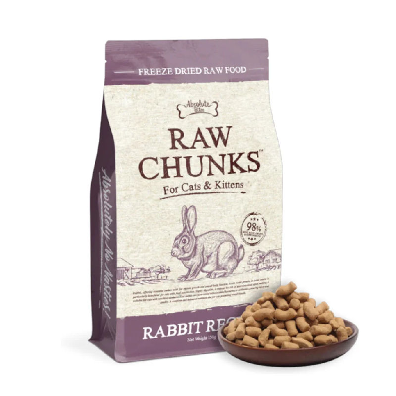 AB Raw Chunks FreezeDried Cat 150g - Rabbit Recipe