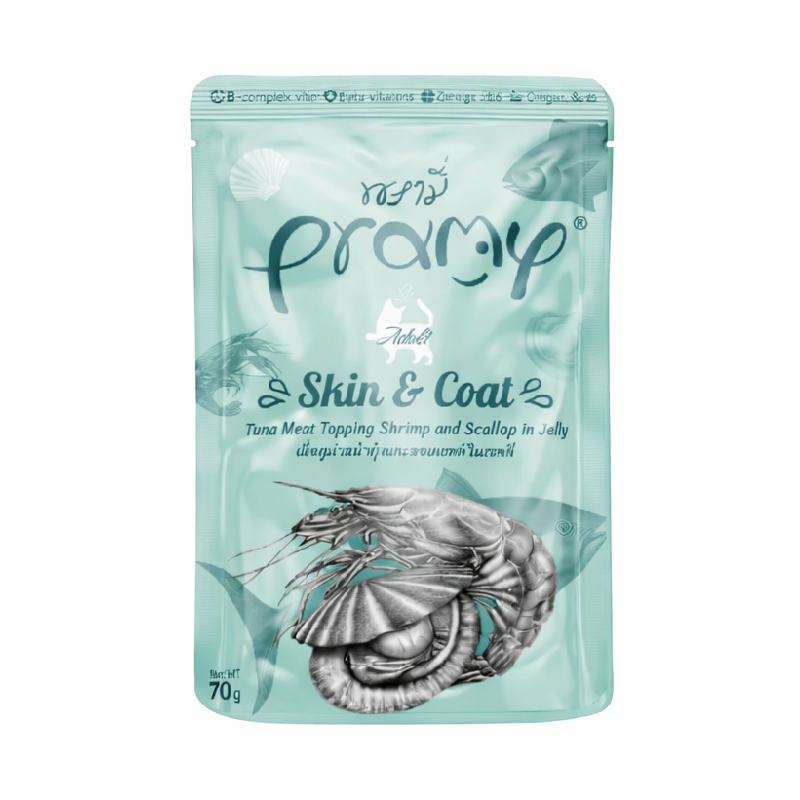 Pramy Tuna Toppings Shirmp & Scallop in Jelly 70g