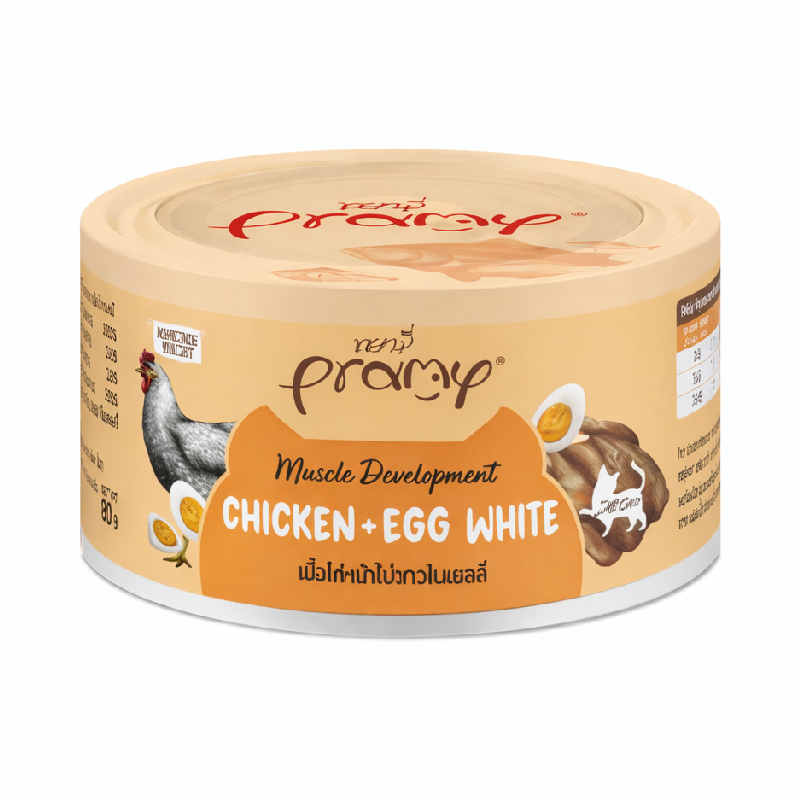 Pramy Can Chicken Topping Egg White in Jelly 80g