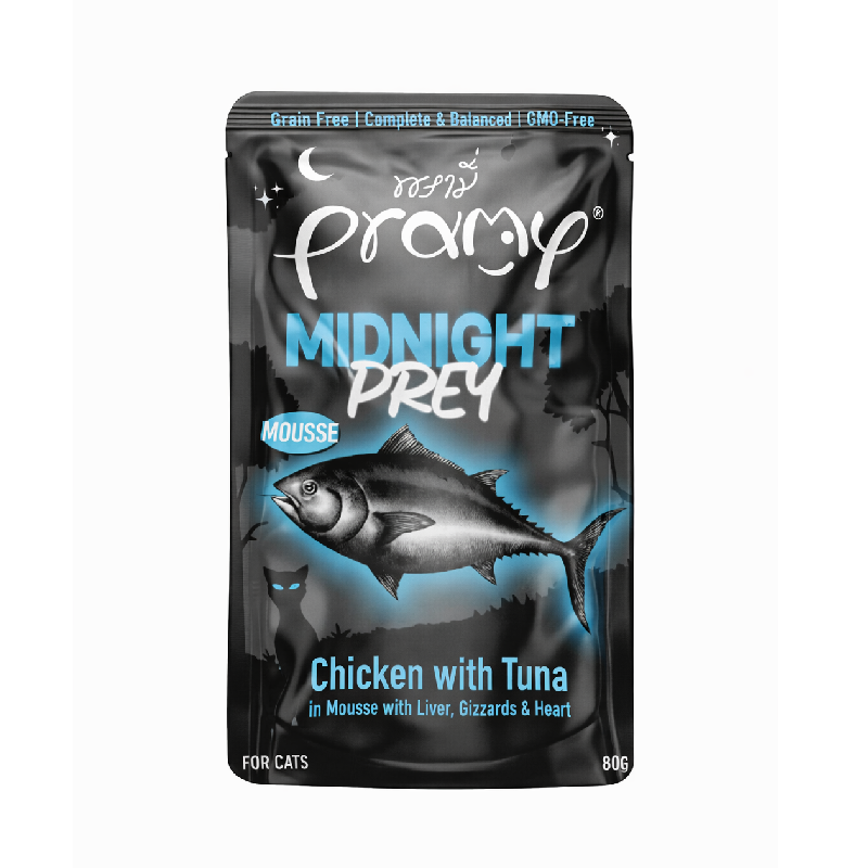 Pramy Midnight Prey Chicken with Tuna in Mousse 80g