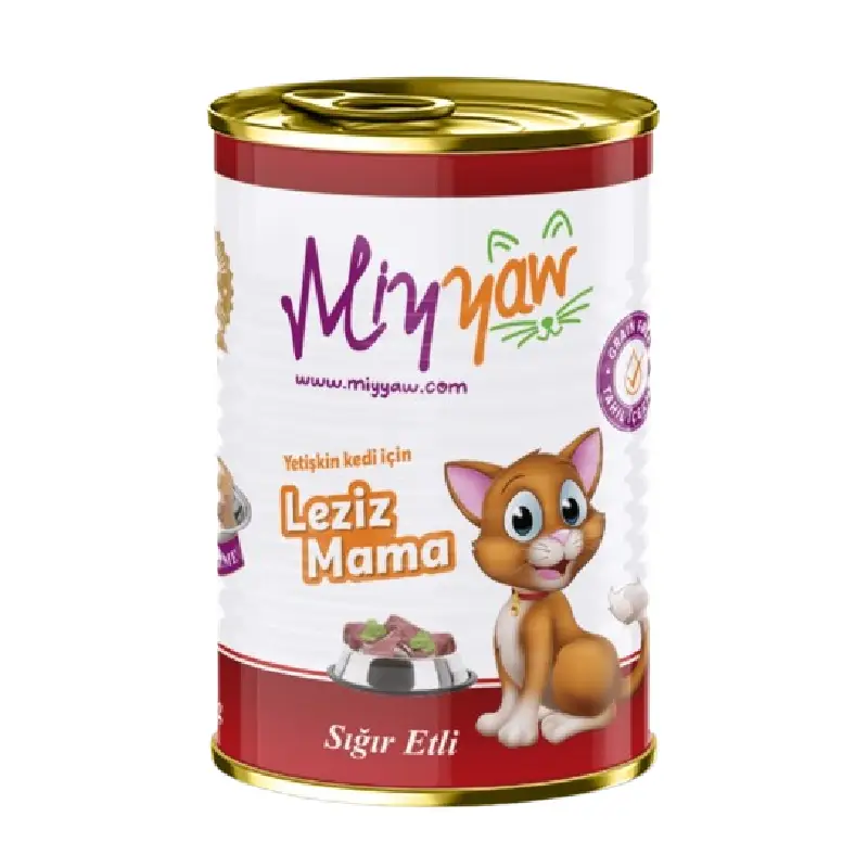 MİYYAW WET FOOD FOR ADULT CAT WITH BEEF Pate 20 x 400g