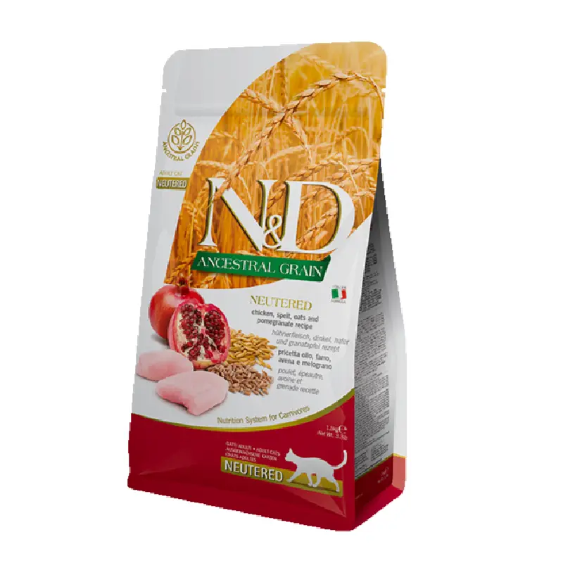 FARMINA N&D Cat Ancestral Grain Chicken and Pomegranate recipe Adult recipe 1.5kg